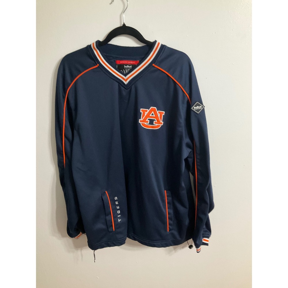 Franchise Club Auburn Tigers V-Neck Windshirt Navy Blue Orange Mens Medium